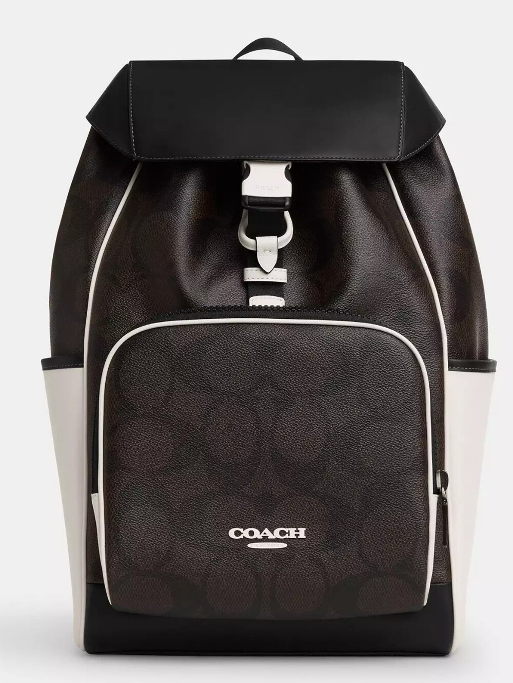 Coach Racer Backpack In Blocked Signature Canvas
